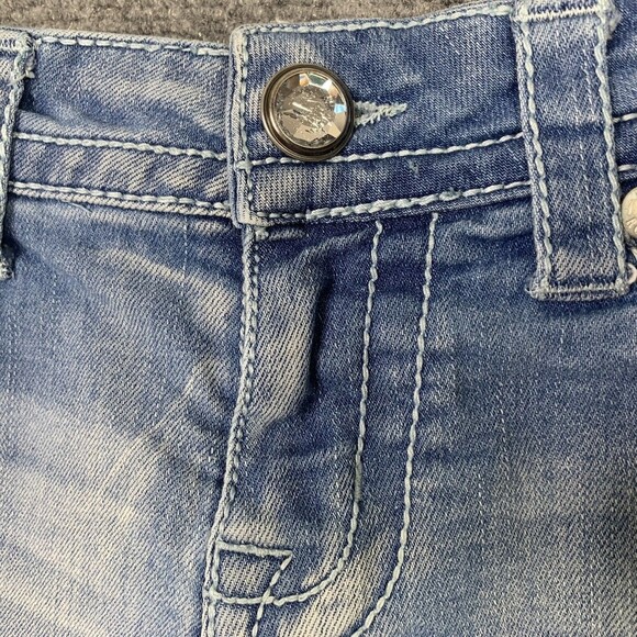 Knox Rose Denim Bootie Shorts Women 2 Destroyed Boho Embroidery - Picture 3 of 8